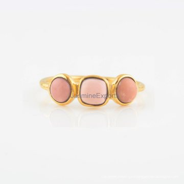 Розовый Опал Камень С Серебряный Обручальное Мода И Свадебные Кольца Ювелирные Изделия